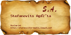 Stefanovits Agáta névjegykártya